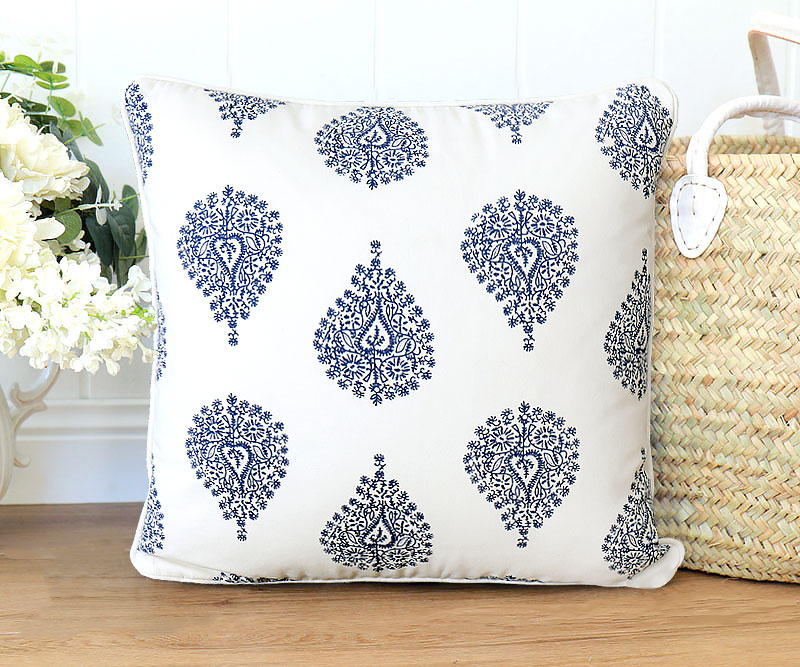 Atworth Indigo Paisley Cushion