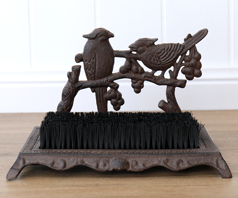 Bird Cast Iron Bootscraper & Brush