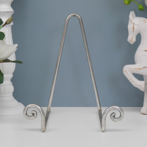 Silver Scroll Plate Stand / Recipe Book Stand - Large, decorative tableware