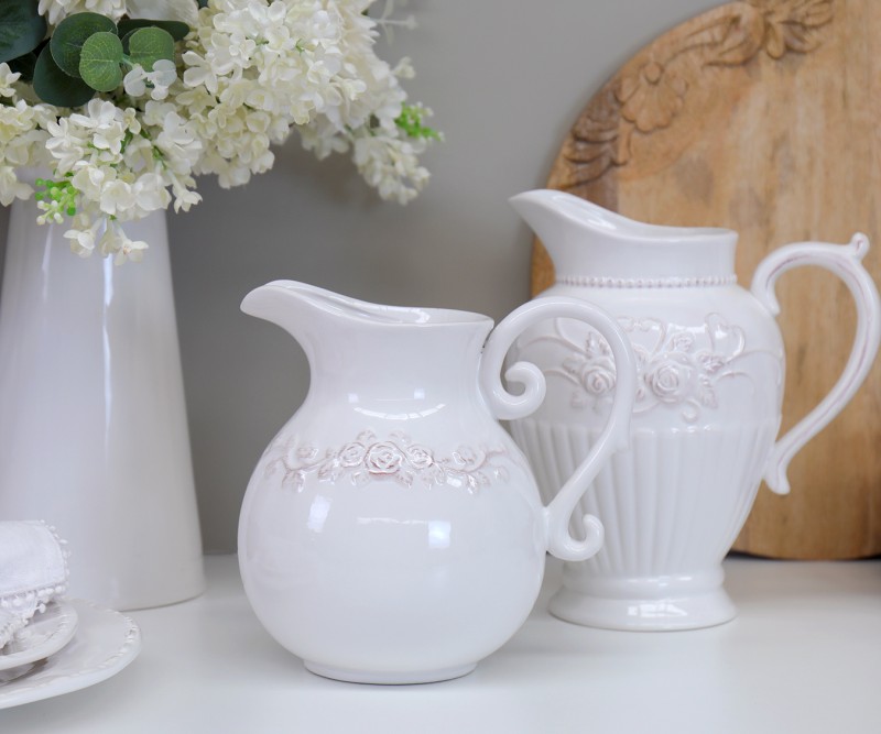 Aurelia Roses White Jug - Short