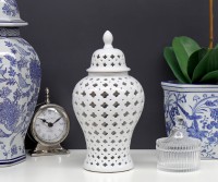 Astor Lace White Ginger Jar