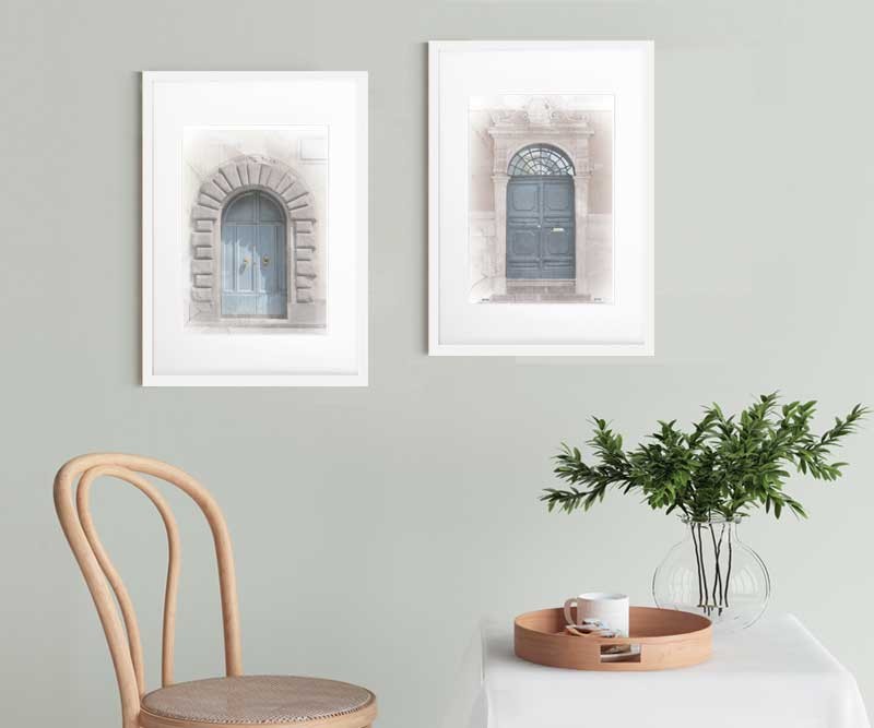 Set 2 Romana Blue Doors - A2 Framed Prints