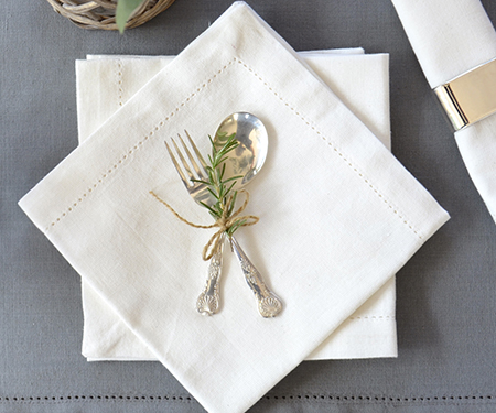 Set 4 Langford White Napkins 100% Cotton