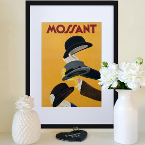 A2 Black Picture Frame displaying a contrasting yellow print
