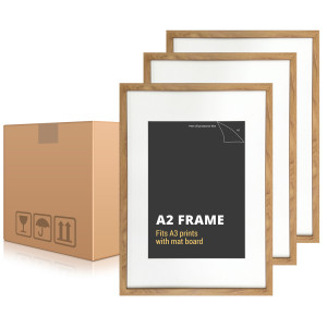 Box 12 A2 American Oak Picture Frames example shown with box