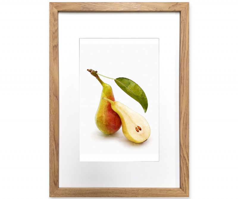 A3 Pear Botanical II Framed Print - Watercolour Style Fruit Print