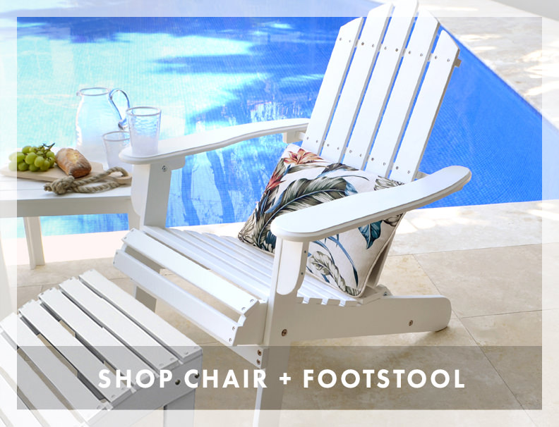 Set 2 Hamptons Adirondack Chair & Footstool