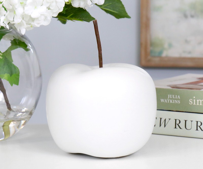 Large Eden White Apple Decor