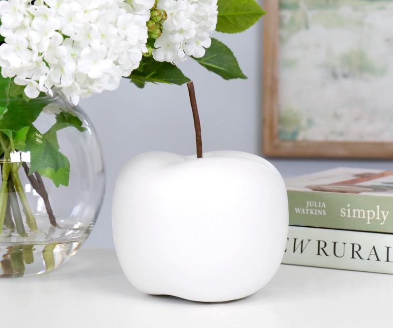 Large Eden White Apple Decor