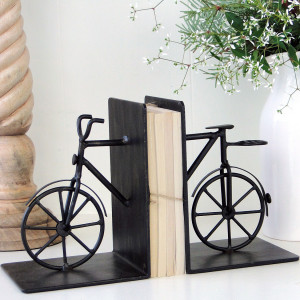 Bicycle Bookends Black Metal, decorative home accessory