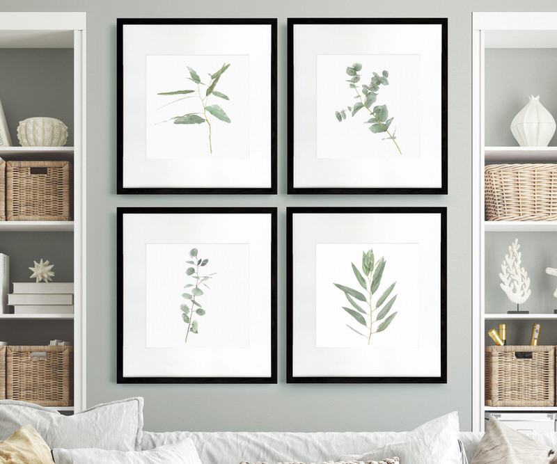 Kendale I Eucalyptus Botanical Print - Framed