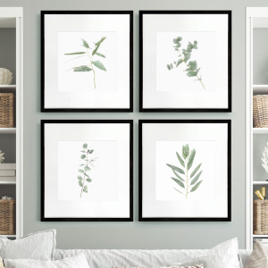 Kendale IV Eucalyptus Botanical Print - Framed, presented as decorative artwork for creating a focal point on a wall