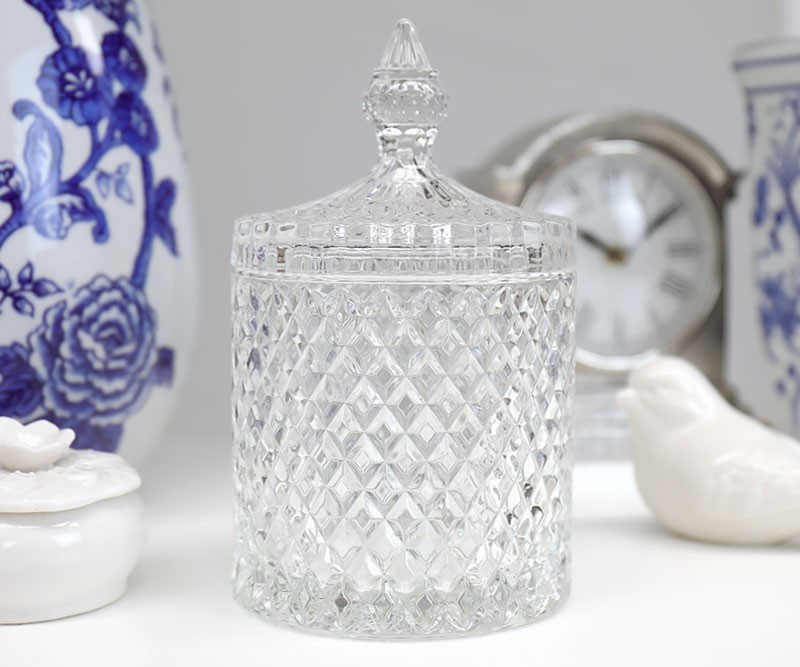 Crystal Glass Jar Trinket Box