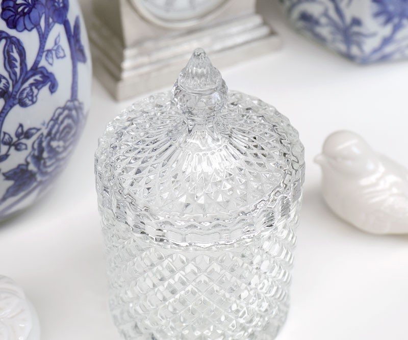 Crystal Glass Jar Trinket Box