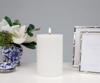 15cm White Lux Collection Flameless Candle - 10cm Wide