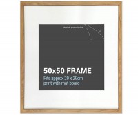 50x50cm Square American Oak Picture Frame with Mat Board