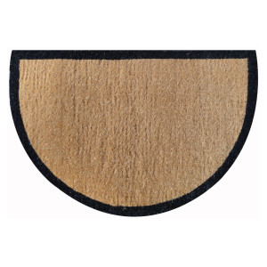Harford Black Border Large Half Round Doormat 100% Coir