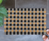 Black Gingham Doormat - Regular