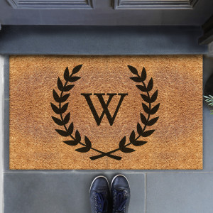 CUSTOM Initial Wreath Doormat 75x45cm - Vinyl Backed