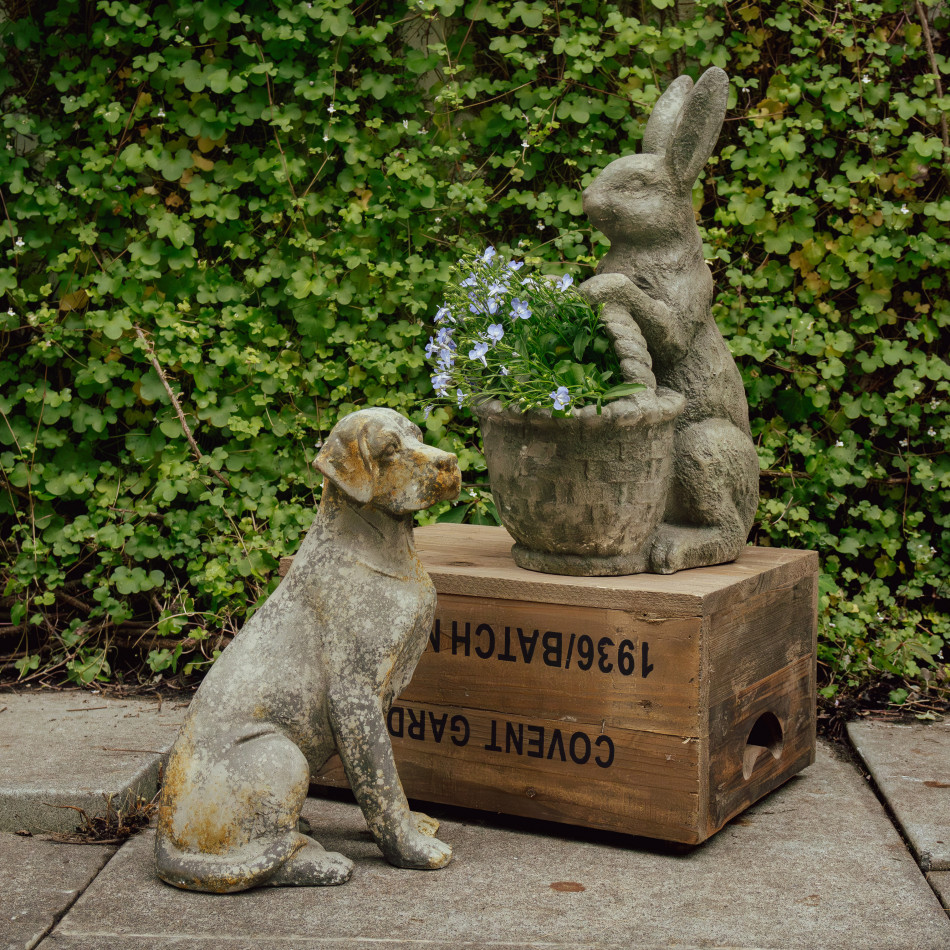 Chester Vintage Dog Sculpture, a decorative accent for shelf or tabletop display