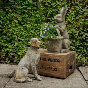 Chester Vintage Dog Sculpture, a decorative accent for shelf or tabletop display