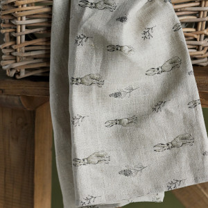 Harold the Hare Teatowel - 100% linen, decorative home accessory