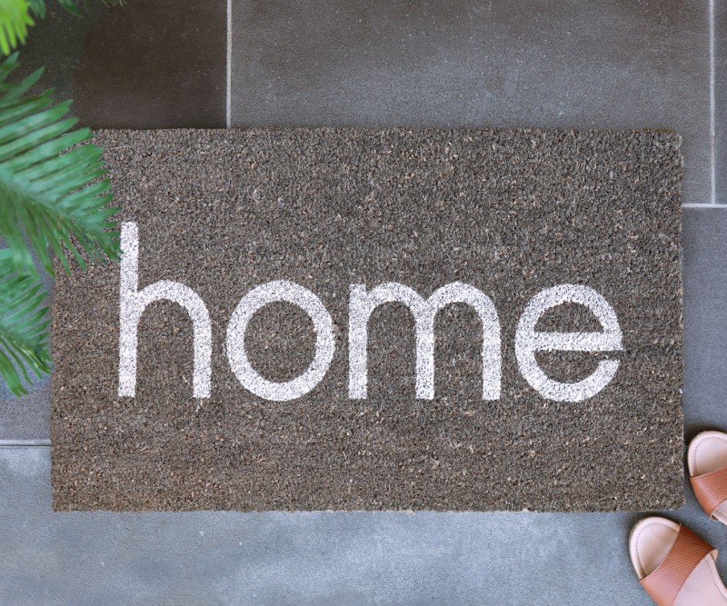 Grey Home Vinyl Backed Regular Doormat