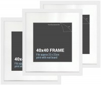 Set 3 40x40cm Square White Picture Frames