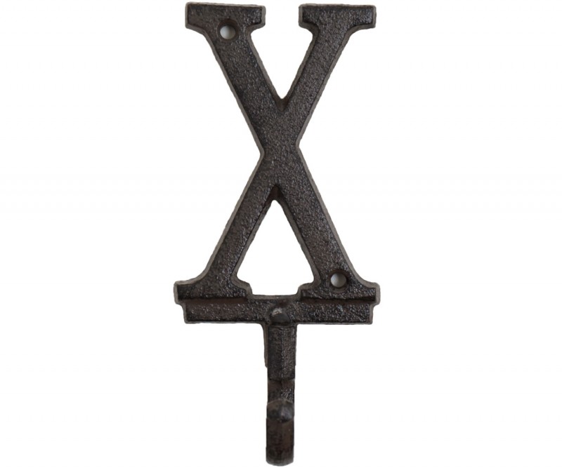 X Alphabet Letter Hook - X Wall Hook Cast Iron