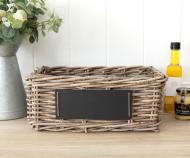 Set 3 Cane Baskets with Blackboard Antique Grey