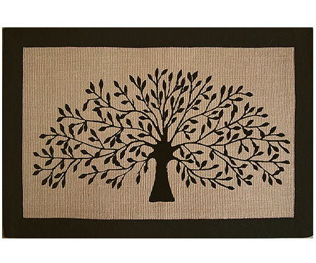 Tree of Life Black Jute Mat