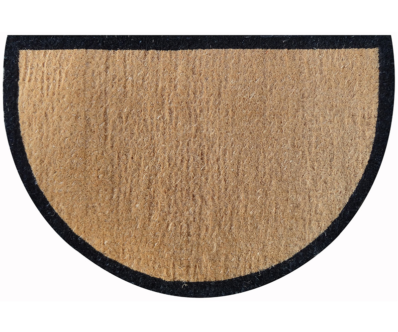 Harford Black Border Large Half Round Doormat 100% Coir