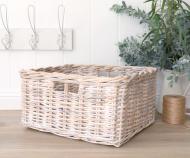 River Rattan Storage Basket Whitewash 44cm