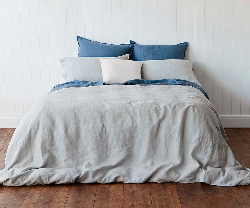 French Grey Linen Queen Size Doona Cover