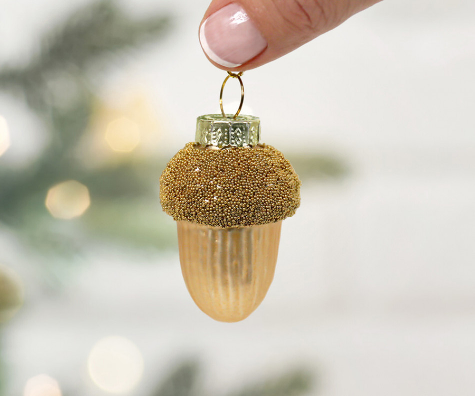 Gold Acorn Christmas Tree Ornament