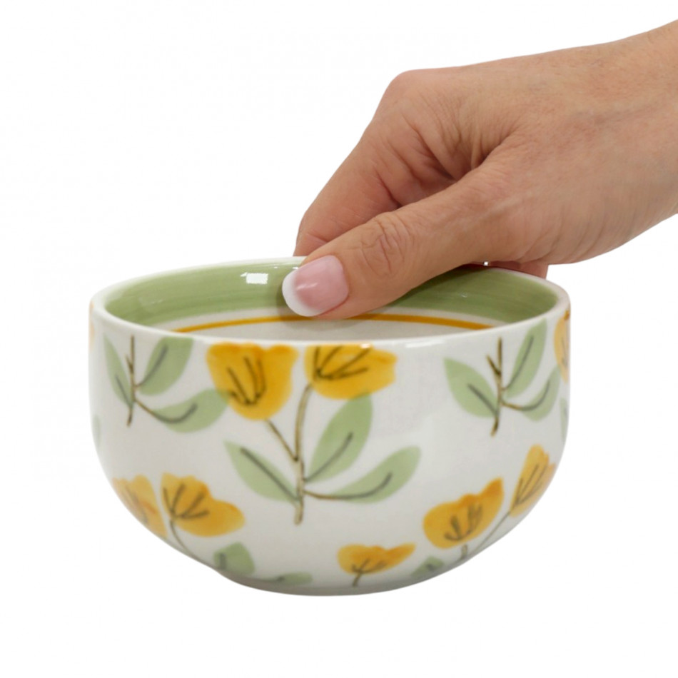 Amelia Yellow Floral Bowl, decorative tableware