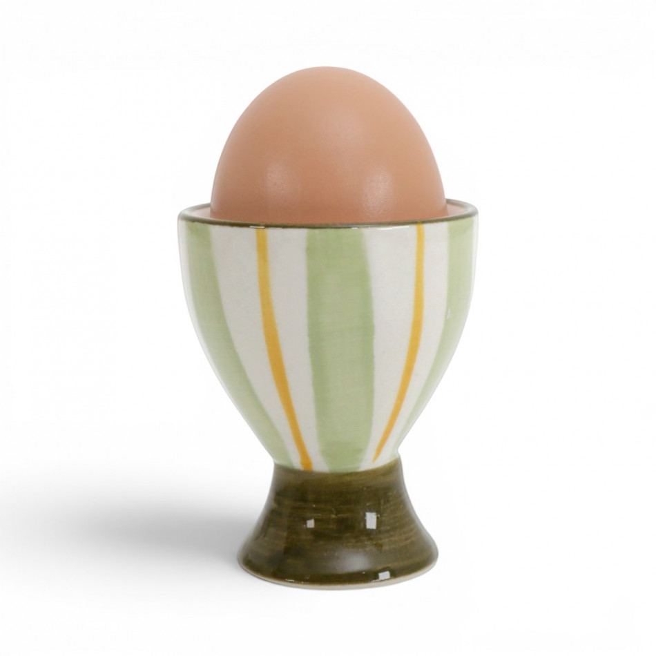 Amelia Green Stripe Egg Cup, decorative tableware