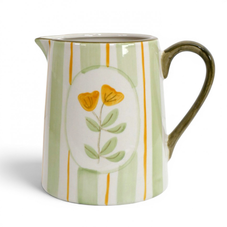 Amelia Green Floral Jug, decorative tableware