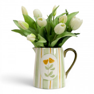 Amelia Green Floral Jug, a handled vessel suited to serving or displaying a flower arrangement