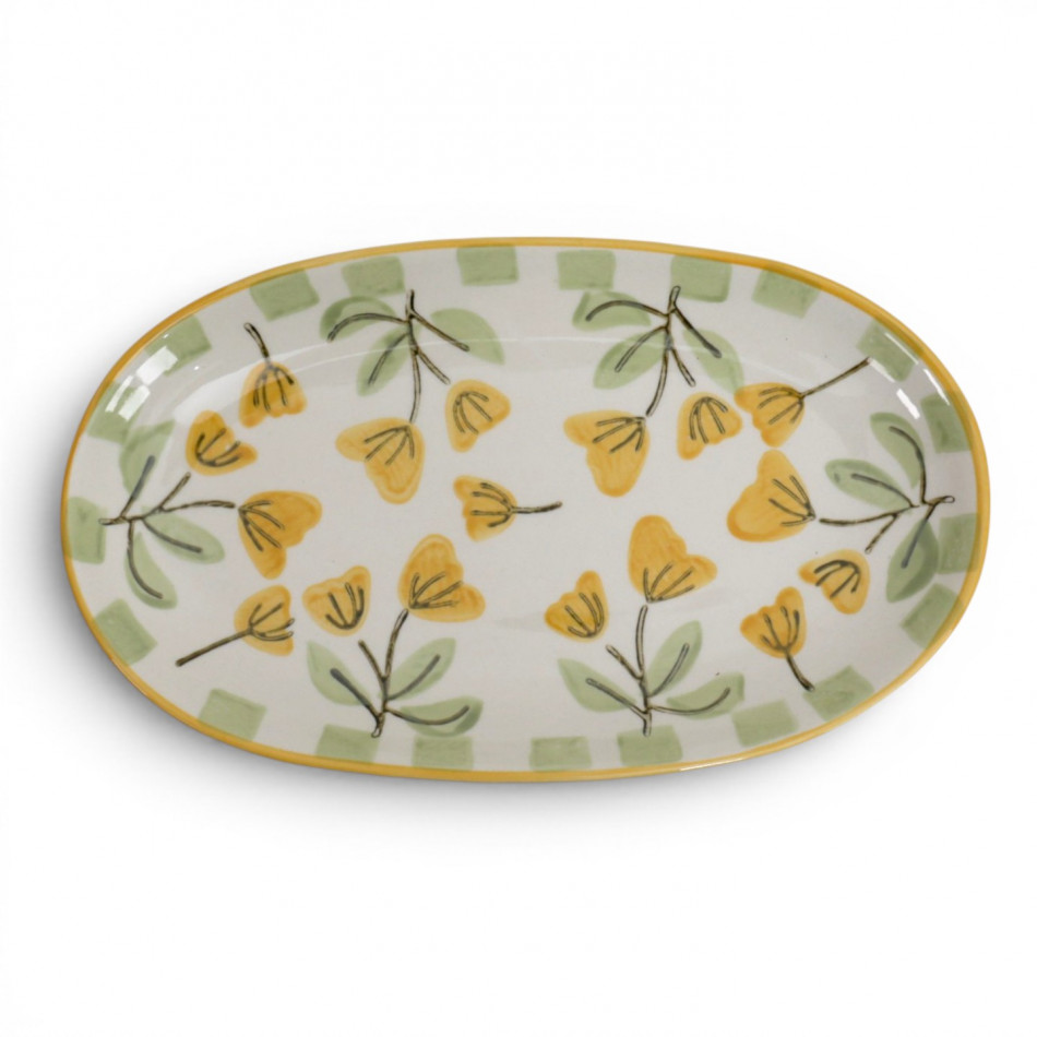 Small Amelia Yellow Floral Serving Plate, decorative tableware