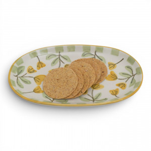 Small Amelia Yellow Floral Serving Plate, a tabletop piece suited to serving food or creating a decorative display