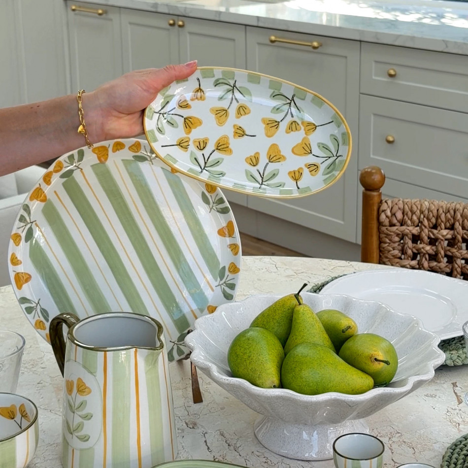 Small Amelia Yellow Floral Serving Plate