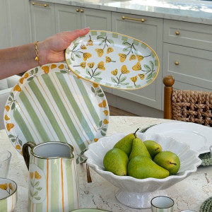 Small Amelia Yellow Floral Serving Plate