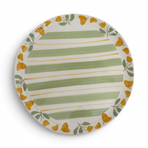 Round Amelia Green Floral Serving Platter, decorative tableware