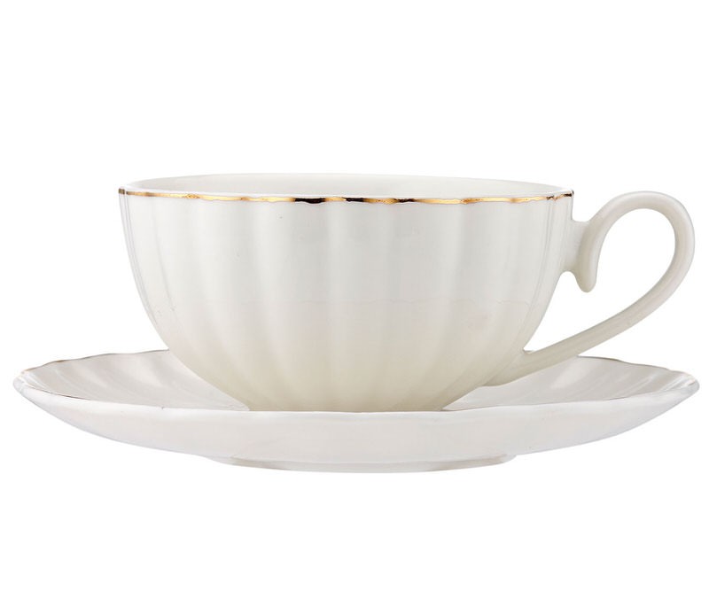 Parisienne Amour White Teacup & Saucer Set