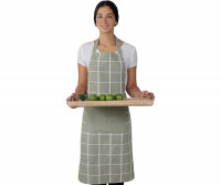 Campbell Check Apron - Olive Green