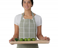 Campbell Check Apron - Olive Green