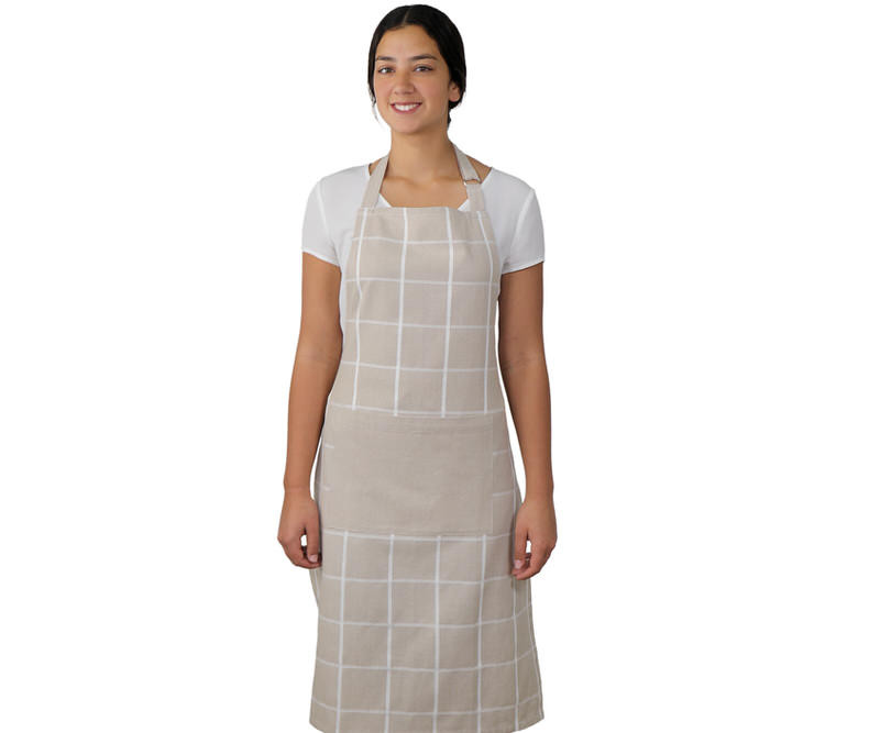 Campbell Check Apron - Oatmeal