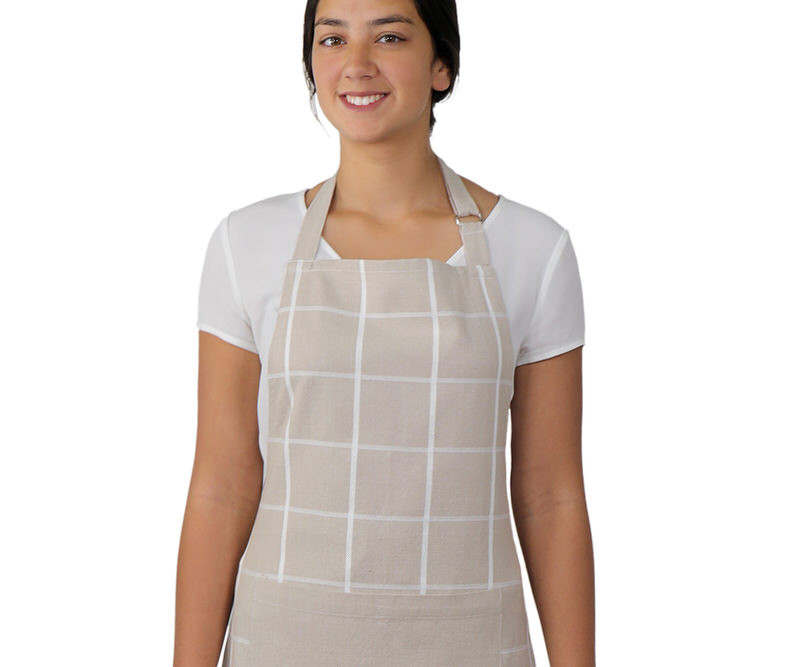 Campbell Check Apron - Oatmeal