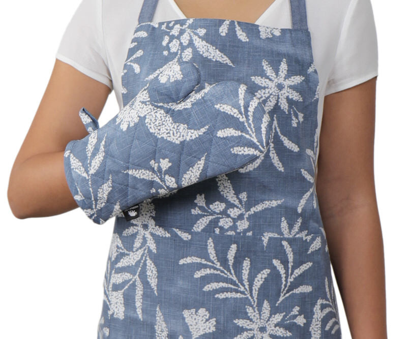 Set 2 Seville Blue Denim Apron & Oven Glove